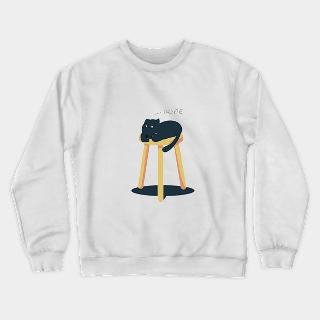 Nope Black Cat Crewneck Sweatshirt by Tomato head